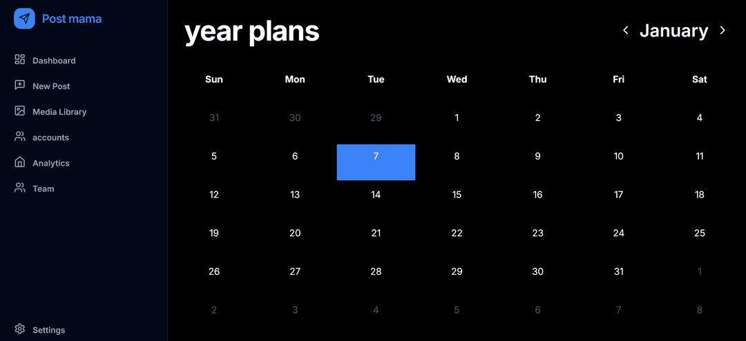 PostMama Dashboard